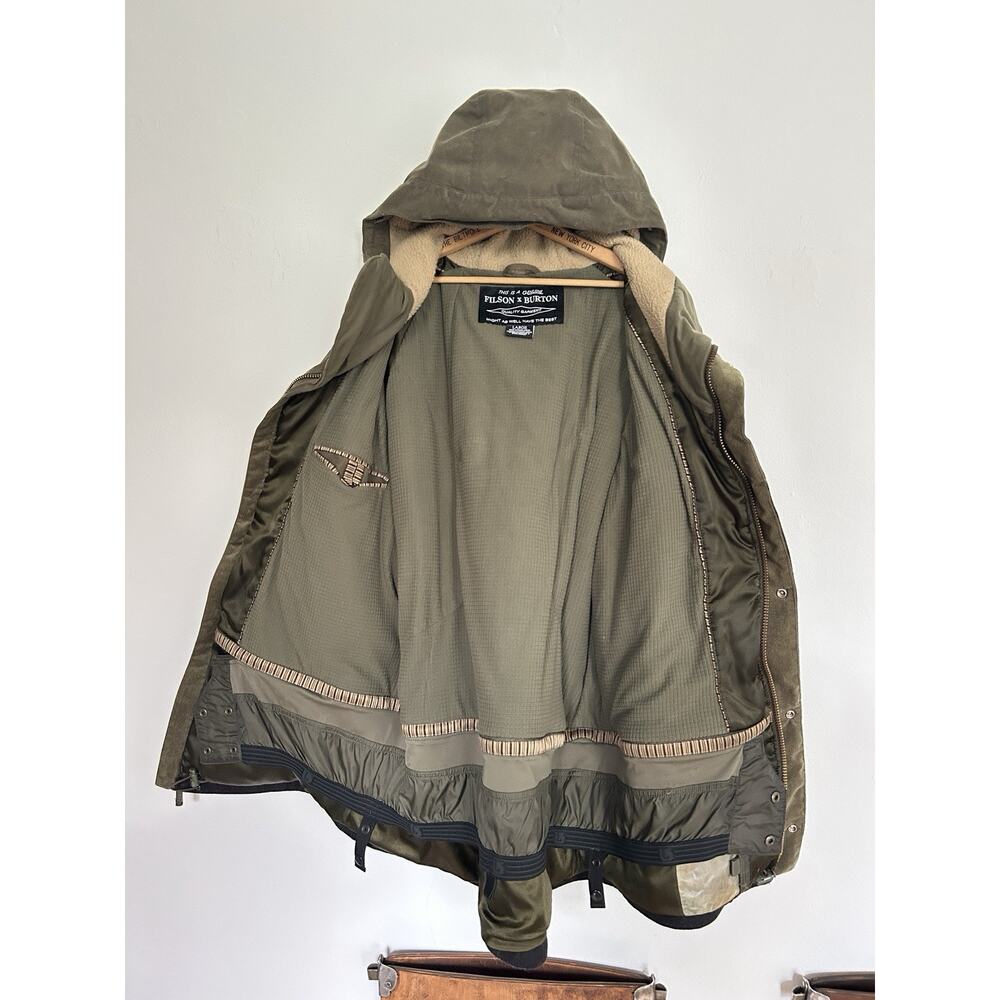 Men’s Filson x Burton Squire Snowboard Jacket Parka Size Large Waxed Canvas Wool - Picture 13 of 16